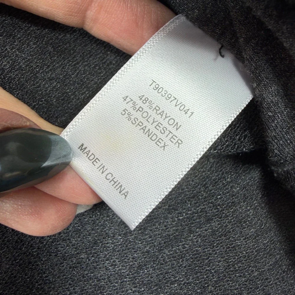 Tart Collections Charcoal Gray Open Front Duster Cardigan Jacket XL T90397V041